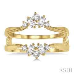 3/8 ctw Baguette and Round Cut Diamond Insert Ring in 14K Yellow Gold 3/8 ctw Baguette and Round Cut Diamond Insert Ring in 14K Yellow Gold