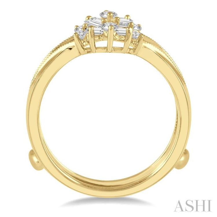 3/8 ctw Baguette and Round Cut Diamond Insert Ring in 14K Yellow Gold 3/8 ctw Baguette and Round Cut Diamond Insert Ring in 14K Yellow Gold