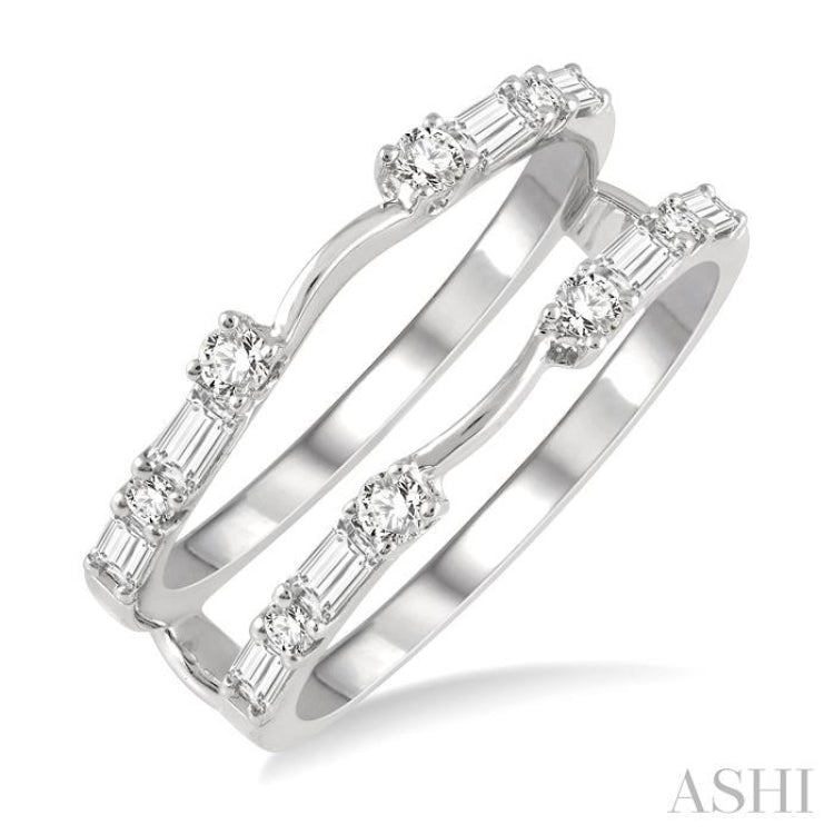 5/8 ctw Baguette and Round Cut Diamond Insert Ring in 14K White Gold 5/8 ctw Baguette and Round Cut Diamond Insert Ring in 14K White Gold