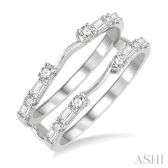 5/8 ctw Baguette and Round Cut Diamond Insert Ring in 14K White Gold 5/8 ctw Baguette and Round Cut Diamond Insert Ring in 14K White Gold