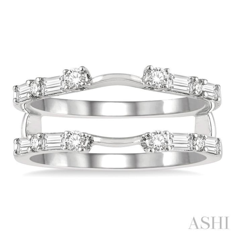 5/8 ctw Baguette and Round Cut Diamond Insert Ring in 14K White Gold 5/8 ctw Baguette and Round Cut Diamond Insert Ring in 14K White Gold