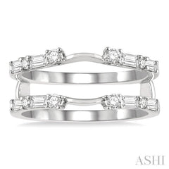 5/8 ctw Baguette and Round Cut Diamond Insert Ring in 14K White Gold 5/8 ctw Baguette and Round Cut Diamond Insert Ring in 14K White Gold