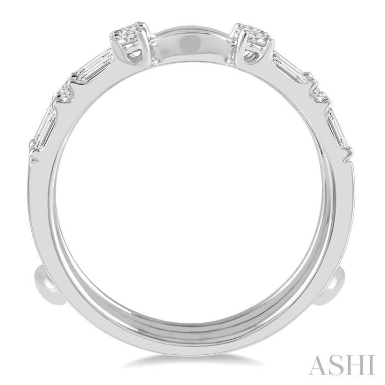 5/8 ctw Baguette and Round Cut Diamond Insert Ring in 14K White Gold 5/8 ctw Baguette and Round Cut Diamond Insert Ring in 14K White Gold