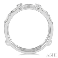 5/8 ctw Baguette and Round Cut Diamond Insert Ring in 14K White Gold 5/8 ctw Baguette and Round Cut Diamond Insert Ring in 14K White Gold