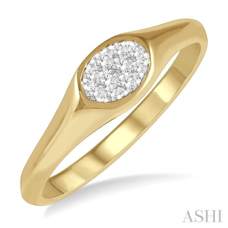 1/8 Ctw Oval Shape Lovebright Diamond Ring in 14K Yellow And White Gold 1/8 Ctw Oval Shape Lovebright Diamond Ring in 14K Yellow And White Gold