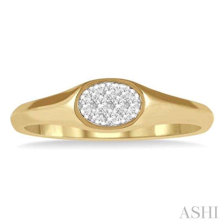 1/8 Ctw Oval Shape Lovebright Diamond Ring in 14K Yellow And White Gold 1/8 Ctw Oval Shape Lovebright Diamond Ring in 14K Yellow And White Gold