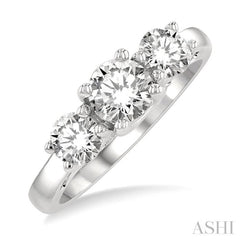 1 1/2 Ctw Past, Present and Future Round Cut Diamond Precious Ring in 14K White Gold 1 1/2 Ctw Past, Present and Future Round Cut Diamond Precious Ring in 14K White Gold