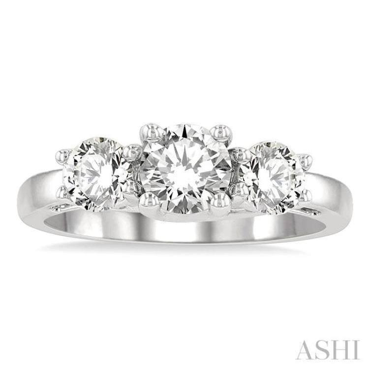 1 1/2 Ctw Past, Present and Future Round Cut Diamond Precious Ring in 14K White Gold 1 1/2 Ctw Past, Present and Future Round Cut Diamond Precious Ring in 14K White Gold