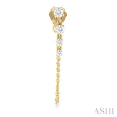 1/3 Ctw Journey Round Cut Diamond Fashion Long Chain Earring in 14K Yellow Gold 1/3 Ctw Journey Round Cut Diamond Fashion Long Chain Earring in 14K Yellow Gold