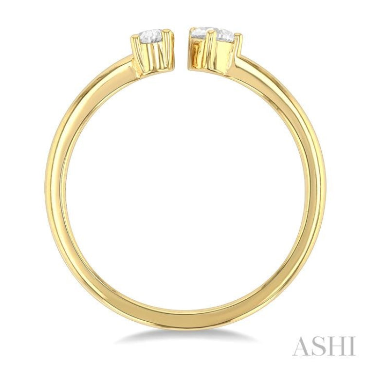 1/3 ctw Toi Et Moi Oval and Pear Cut Diamond Open Fashion Ring in 14K Yellow Gold 1/3 ctw Toi Et Moi Oval and Pear Cut Diamond Open Fashion Ring in 14K Yellow Gold