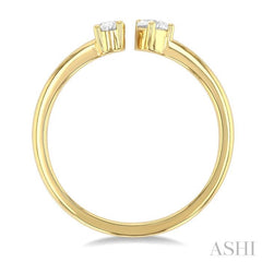 1/3 ctw Toi Et Moi Oval and Pear Cut Diamond Open Fashion Ring in 14K Yellow Gold 1/3 ctw Toi Et Moi Oval and Pear Cut Diamond Open Fashion Ring in 14K Yellow Gold