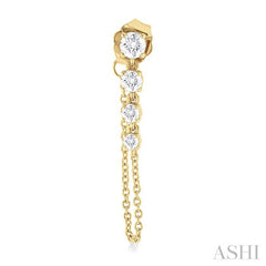 1/2 Ctw Journey Round Cut Diamond Fashion Long Chain Earring in 14K Yellow Gold 1/2 Ctw Journey Round Cut Diamond Fashion Long Chain Earring in 14K Yellow Gold