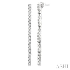 2 ctw Single Line Drop Round Cut Diamond Tennis Earring in 14K White Gold 2 ctw Single Line Drop Round Cut Diamond Tennis Earring in 14K White Gold