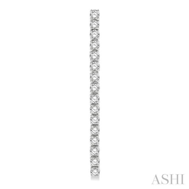 3 ctw Single Line Drop Round Cut Diamond Tennis Earring in 14K White Gold 3 ctw Single Line Drop Round Cut Diamond Tennis Earring in 14K White Gold