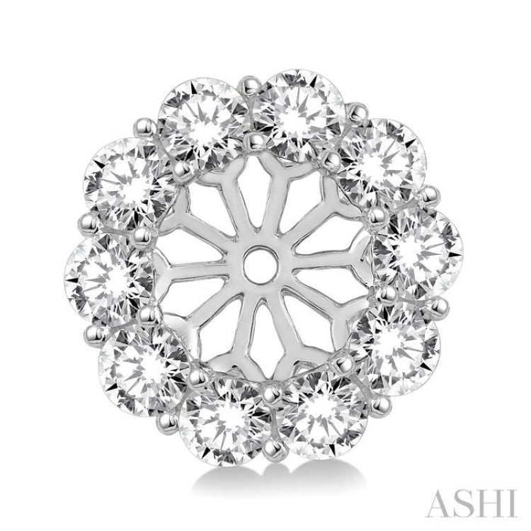 3/4 ctw Round Cut Diamond Earring Jacket in 14K White Gold 3/4 ctw Round Cut Diamond Earring Jacket in 14K White Gold