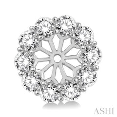 3/4 ctw Round Cut Diamond Earring Jacket in 14K White Gold 3/4 ctw Round Cut Diamond Earring Jacket in 14K White Gold