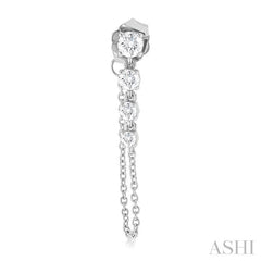 1/2 Ctw Journey Round Cut Diamond Fashion Long Chain Earring in 14K White Gold 1/2 Ctw Journey Round Cut Diamond Fashion Long Chain Earring in 14K White Gold
