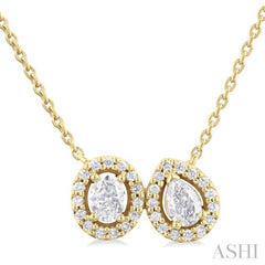 3/8 Ctw Toi Et Moi Diamond Pendant in 14K Yellow Gold 3/8 Ctw Toi Et Moi Diamond Pendant in 14K Yellow Gold