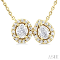 3/8 Ctw Toi Et Moi Diamond Pendant in 14K Yellow Gold 3/8 Ctw Toi Et Moi Diamond Pendant in 14K Yellow Gold