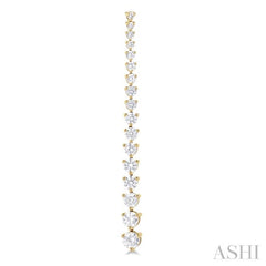 3 ctw Round Cut Diamond Riviera Drop Earring in 14K Yellow Gold 3 ctw Round Cut Diamond Riviera Drop Earring in 14K Yellow Gold