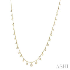 5/8 Ctw Bezel Set Round Cut Diamond Station Necklace in 14K Yellow Gold 5/8 Ctw Bezel Set Round Cut Diamond Station Necklace in 14K Yellow Gold