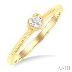 1/6 Ctw Petite Bezel Set Heart Shape Diamond Fashion Ring in 10K Yellow Gold 1/6 Ctw Petite Bezel Set Heart Shape Diamond Fashion Ring in 10K Yellow Gold