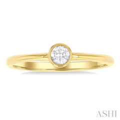 1/6 Ctw Petite Bezel Set Round Cut Diamond Fashion Ring in 10K Yellow Gold 1/6 Ctw Petite Bezel Set Round Cut Diamond Fashion Ring in 10K Yellow Gold