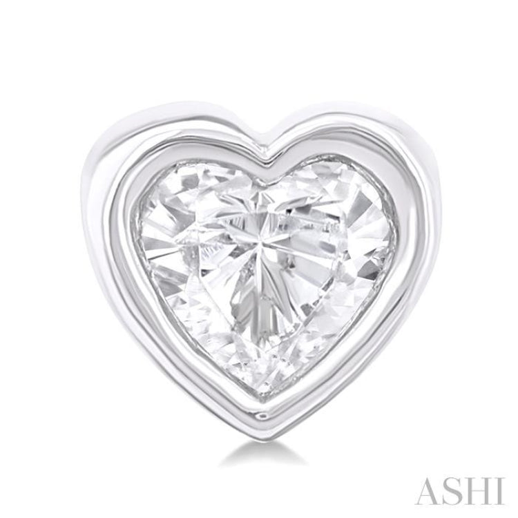 1/5 Ctw Petite Bezel Set Heart Shape Diamond Fashion Stud Earring in 10K White Gold 1/5 Ctw Petite Bezel Set Heart Shape Diamond Fashion Stud Earring in 10K White Gold