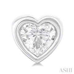 1/5 Ctw Petite Bezel Set Heart Shape Diamond Fashion Stud Earring in 10K White Gold 1/5 Ctw Petite Bezel Set Heart Shape Diamond Fashion Stud Earring in 10K White Gold