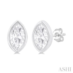 1/5 Ctw Petite Bezel Set Marquise Cut Diamond Fashion Stud Earring in 10K White Gold 1/5 Ctw Petite Bezel Set Marquise Cut Diamond Fashion Stud Earring in 10K White Gold