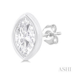 1/5 Ctw Petite Bezel Set Marquise Cut Diamond Fashion Stud Earring in 10K White Gold 1/5 Ctw Petite Bezel Set Marquise Cut Diamond Fashion Stud Earring in 10K White Gold