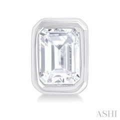 1/5 Ctw Petite Bezel Set Emerald Cut Diamond Fashion Stud Earring in 10K White Gold 1/5 Ctw Petite Bezel Set Emerald Cut Diamond Fashion Stud Earring in 10K White Gold