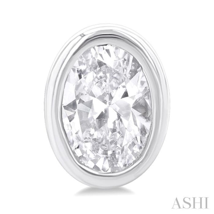 1/5 Ctw Petite Bezel Set Oval Cut Diamond Fashion Stud Earring in 10K White Gold 1/5 Ctw Petite Bezel Set Oval Cut Diamond Fashion Stud Earring in 10K White Gold