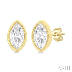 1/5 Ctw Petite Bezel Set Marquise Cut Diamond Fashion Stud Earring in 10K Yellow Gold 1/5 Ctw Petite Bezel Set Marquise Cut Diamond Fashion Stud Earring in 10K Yellow Gold