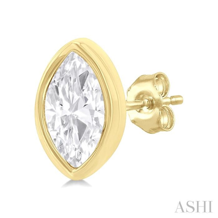 1/5 Ctw Petite Bezel Set Marquise Cut Diamond Fashion Stud Earring in 10K Yellow Gold 1/5 Ctw Petite Bezel Set Marquise Cut Diamond Fashion Stud Earring in 10K Yellow Gold