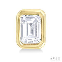1/5 Ctw Petite Bezel Set Emerald Cut Diamond Fashion Stud Earring in 10K Yellow Gold 1/5 Ctw Petite Bezel Set Emerald Cut Diamond Fashion Stud Earring in 10K Yellow Gold