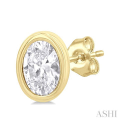 1/5 Ctw Petite Bezel Set Oval Cut Diamond Fashion Stud Earring in 10K Yellow Gold 1/5 Ctw Petite Bezel Set Oval Cut Diamond Fashion Stud Earring in 10K Yellow Gold