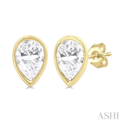 1/5 ctw Petite Bezel Set Pear Cut Diamond Fashion Stud Earring in 10K Yellow Gold 1/5 ctw Petite Bezel Set Pear Cut Diamond Fashion Stud Earring in 10K Yellow Gold