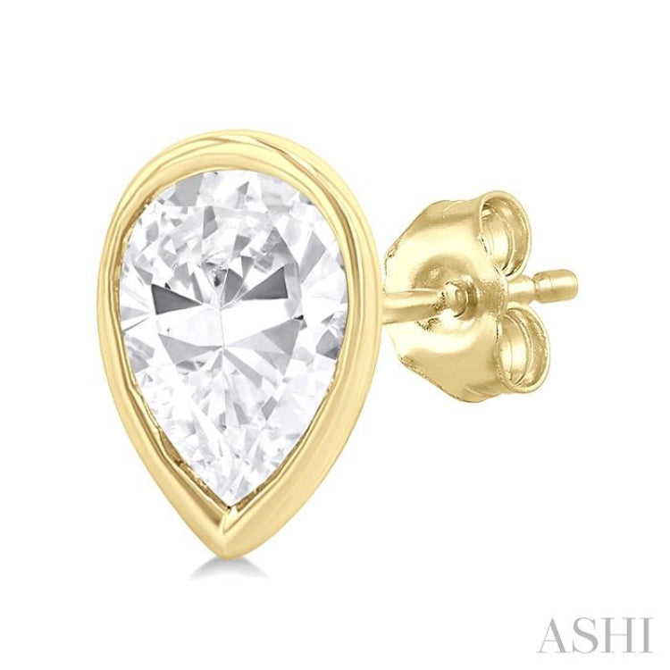 1/5 ctw Petite Bezel Set Pear Cut Diamond Fashion Stud Earring in 10K Yellow Gold 1/5 ctw Petite Bezel Set Pear Cut Diamond Fashion Stud Earring in 10K Yellow Gold