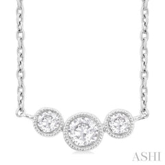1/4 Ctw Past, Present & Future 3-Stone Bezel Set Round Cut Diamond Necklace in 14K White Gold 1/4 Ctw Past, Present & Future 3-Stone Bezel Set Round Cut Diamond Necklace in 14K White Gold
