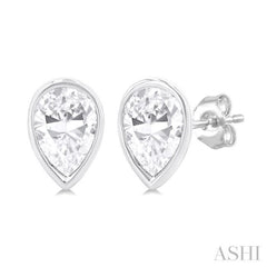 1/5 ctw Petite Bezel Set Pear Cut Diamond Fashion Stud Earring in 10K White Gold 1/5 ctw Petite Bezel Set Pear Cut Diamond Fashion Stud Earring in 10K White Gold