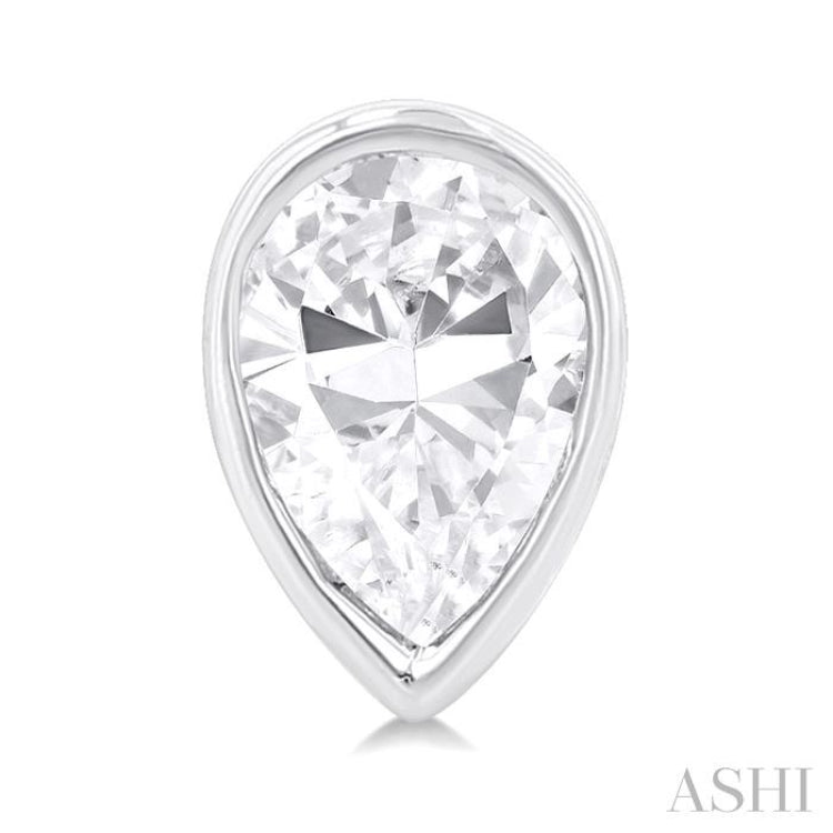 1/5 ctw Petite Bezel Set Pear Cut Diamond Fashion Stud Earring in 10K White Gold 1/5 ctw Petite Bezel Set Pear Cut Diamond Fashion Stud Earring in 10K White Gold