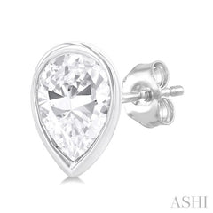 1/5 ctw Petite Bezel Set Pear Cut Diamond Fashion Stud Earring in 10K White Gold 1/5 ctw Petite Bezel Set Pear Cut Diamond Fashion Stud Earring in 10K White Gold