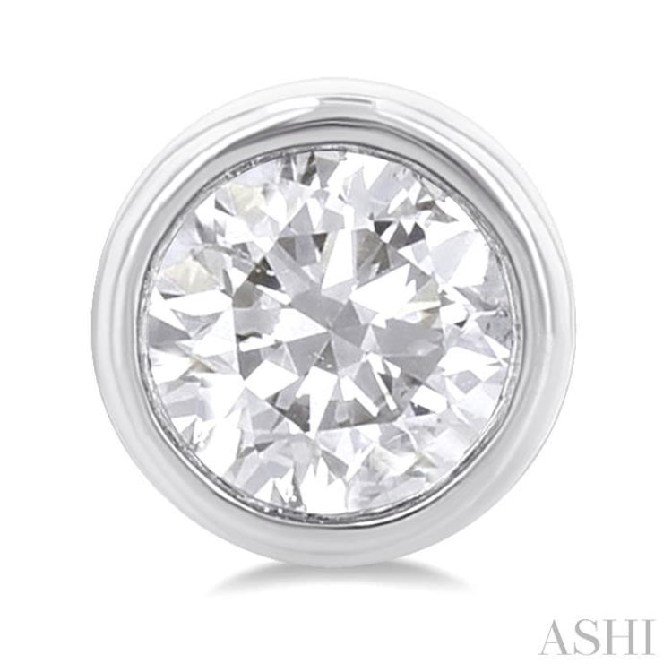1/5 Ctw Petite Bezel Set Round Cut Diamond Fashion Stud Earring in 10K White Gold 1/5 Ctw Petite Bezel Set Round Cut Diamond Fashion Stud Earring in 10K White Gold