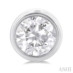 1/5 Ctw Petite Bezel Set Round Cut Diamond Fashion Stud Earring in 10K White Gold 1/5 Ctw Petite Bezel Set Round Cut Diamond Fashion Stud Earring in 10K White Gold