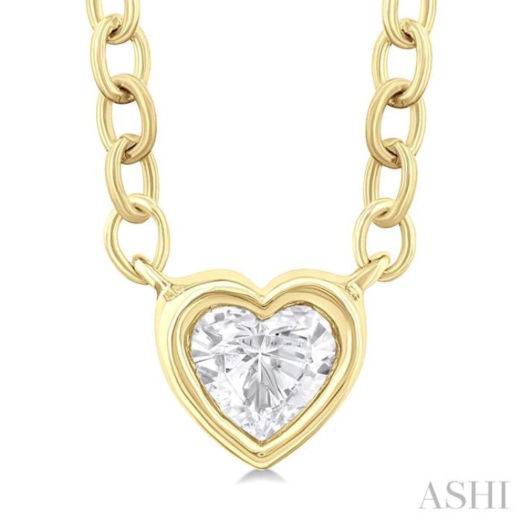 1/6 Ctw Petite Bezel Set Heart Shape Diamond Fashion Pendant With Chain in 10K Yellow Gold 1/6 Ctw Petite Bezel Set Heart Shape Diamond Fashion Pendant With Chain in 10K Yellow Gold