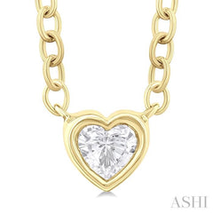 1/6 Ctw Petite Bezel Set Heart Shape Diamond Fashion Pendant With Chain in 10K Yellow Gold 1/6 Ctw Petite Bezel Set Heart Shape Diamond Fashion Pendant With Chain in 10K Yellow Gold