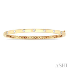 3/8 Ctw Flush Bezel Set Diamond Fashion Bangle in 14K Yellow Gold 3/8 Ctw Flush Bezel Set Diamond Fashion Bangle in 14K Yellow Gold