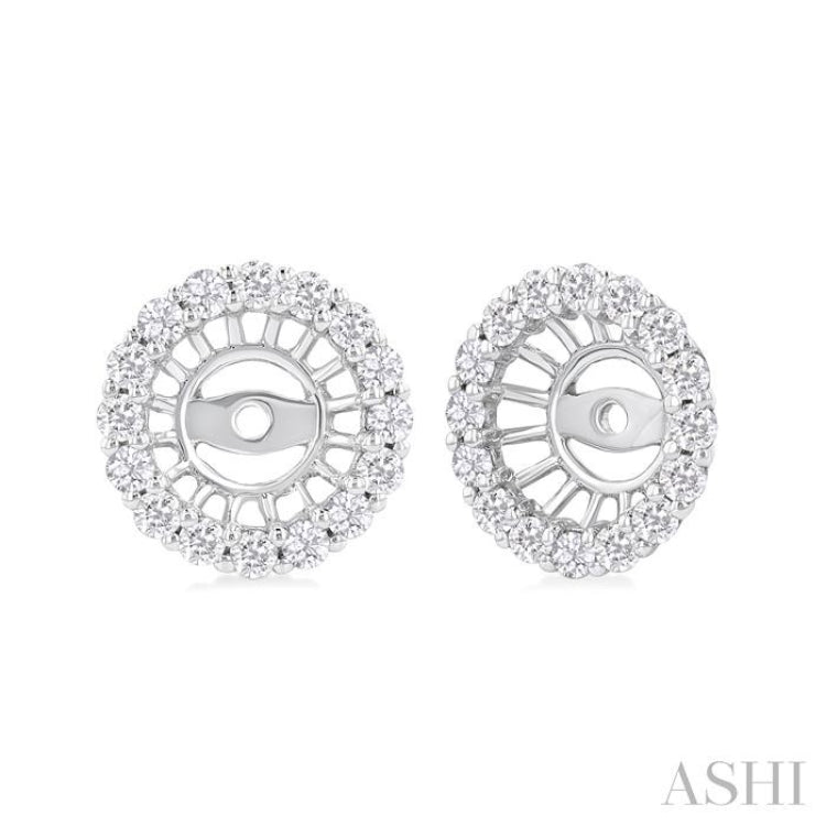 3/8 Ctw Round Cut Diamond 5MM Round Earrings Jacket in 14K White Gold 3/8 Ctw Round Cut Diamond 5MM Round Earrings Jacket in 14K White Gold