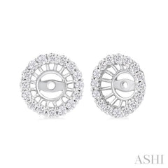 3/8 Ctw Round Cut Diamond 5MM Round Earrings Jacket in 14K White Gold 3/8 Ctw Round Cut Diamond 5MM Round Earrings Jacket in 14K White Gold